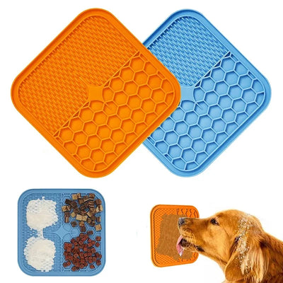 New Pet Dog Slow Feeding Food Mat for Dogs Cats Food Bowl Silicone Dog Feeding Lick Pad Dog Slow Feeders Treat Dispensing