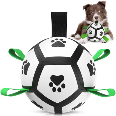 GOGOOD Dog Toys Soccer Ball with Straps, Interactive Dog Toys for Tug of War Puppy Birthday Gifts Dog Tug Toy Dog Water Toy Durable Dog Balls for Small & Medium Large Dogs