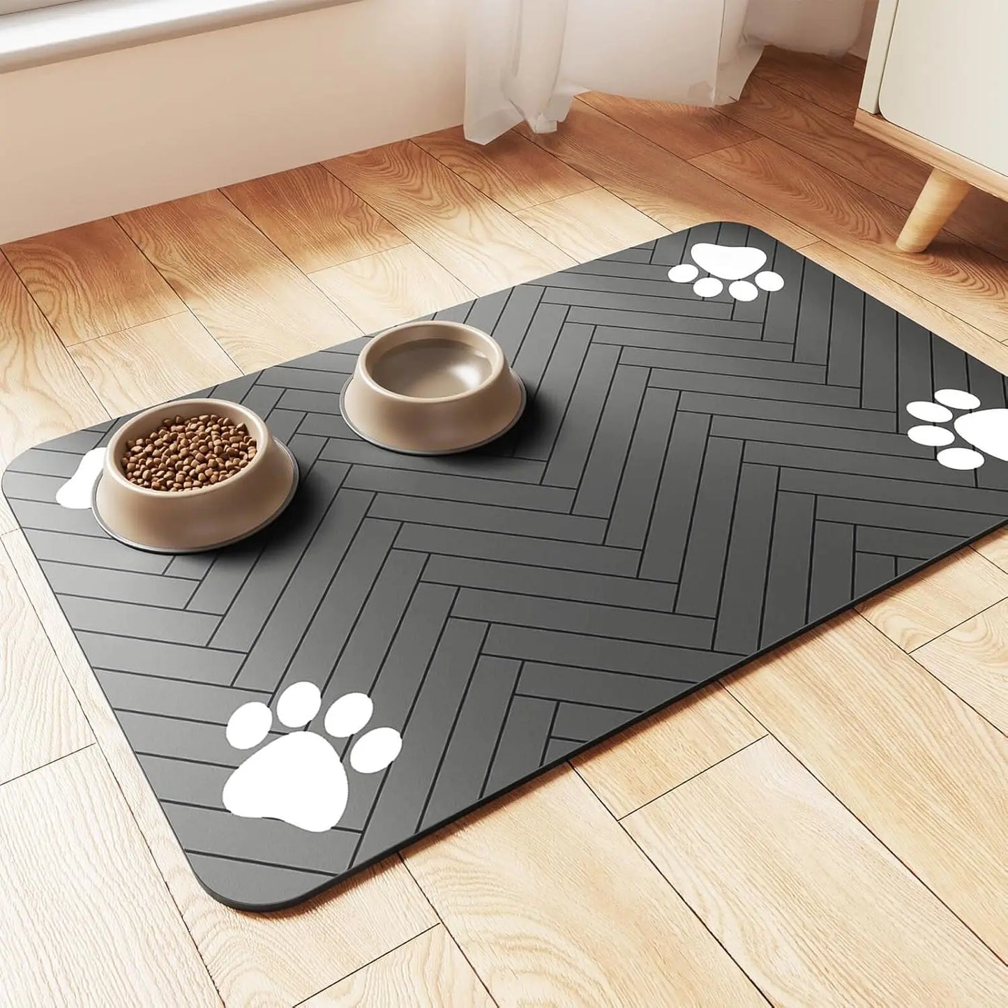 Pawfect Feeding Mat – Absorbent & Waterproof Placemat for Dogs! Non-Slip, Easy Clean Mat for Food and Water Bowls, Quick Dry for Mess-Free Mealtime