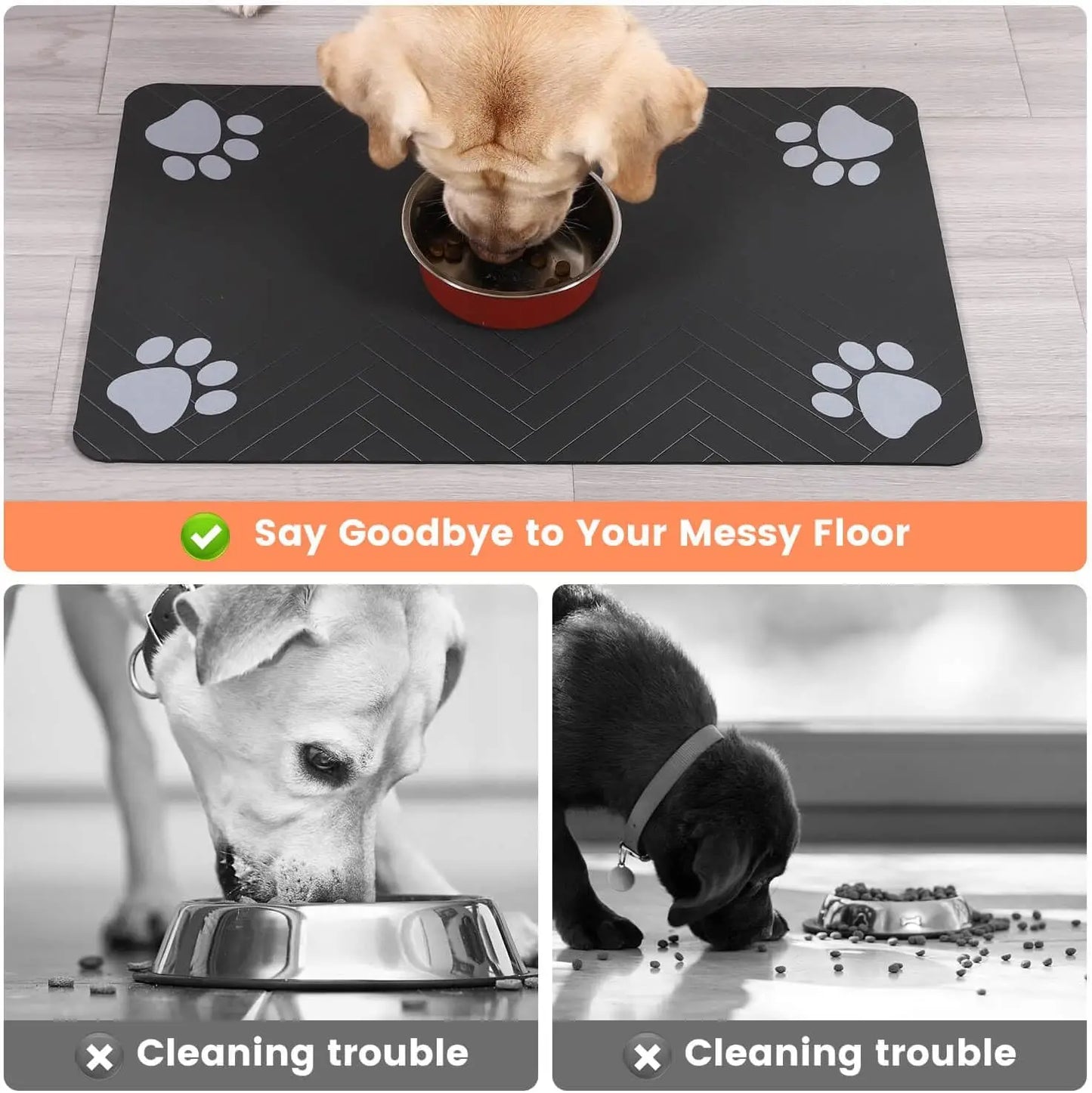 Pawfect Feeding Mat – Absorbent & Waterproof Placemat for Dogs! Non-Slip, Easy Clean Mat for Food and Water Bowls, Quick Dry for Mess-Free Mealtime